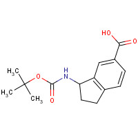 1246508-31-5 3-[(2-methylpropan-2-yl)oxycarbonylamino]-2,3-dihydro-1H-indene-5-carboxylic acid chemical structure