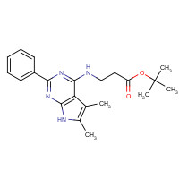 251946-14-2 tert-butyl 3-[(5,6-dimethyl-2-phenyl-7H-pyrrolo[2,3-d]pyrimidin-4-yl)amino]propanoate chemical structure