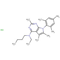 220953-69-5 N-butyl-N-ethyl-2,5,6-trimethyl-7-(2,4,6-trimethylphenyl)pyrrolo[2,3-d]pyrimidin-4-amine;hydrochloride chemical structure