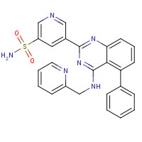 1272353-82-8 5-[5-phenyl-4-(pyridin-2-ylmethylamino)quinazolin-2-yl]pyridine-3-sulfonamide chemical structure