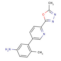 1207878-12-3 4-methyl-3-[6-(5-methyl-1,3,4-oxadiazol-2-yl)pyridin-3-yl]aniline chemical structure