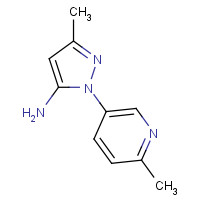 1417332-62-7 5-methyl-2-(6-methylpyridin-3-yl)pyrazol-3-amine chemical structure