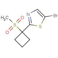 1338077-67-0 5-bromo-2-(1-methylsulfonylcyclobutyl)-1,3-thiazole chemical structure