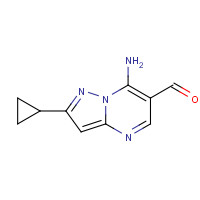 1245768-59-5 7-amino-2-cyclopropylpyrazolo[1,5-a]pyrimidine-6-carbaldehyde chemical structure