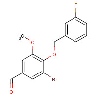 346459-51-6 3-bromo-4-[(3-fluorophenyl)methoxy]-5-methoxybenzaldehyde chemical structure