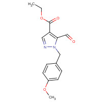 1235314-11-0 ethyl 5-formyl-1-[(4-methoxyphenyl)methyl]pyrazole-4-carboxylate chemical structure