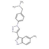 1383702-25-7 N,N-dimethyl-1-[4-[4-(5-methyl-1H-indazol-3-yl)triazol-1-yl]phenyl]methanamine chemical structure