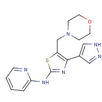 1235312-76-1 5-(morpholin-4-ylmethyl)-4-(1H-pyrazol-4-yl)-N-pyridin-2-yl-1,3-thiazol-2-amine chemical structure