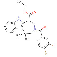 629662-23-3 ethyl 3-(3,4-difluorobenzoyl)-1,1-dimethyl-2,6-dihydroazepino[4,5-b]indole-5-carboxylate chemical structure