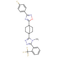 719272-75-0 3-(4-fluorophenyl)-5-[1-[4-methyl-5-[2-(trifluoromethyl)phenyl]-1,2,4-triazol-3-yl]-4-bicyclo[2.2.2]octanyl]-1,2,4-oxadiazole chemical structure