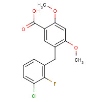 949465-79-6 5-[(3-chloro-2-fluorophenyl)methyl]-2,4-dimethoxybenzoic acid chemical structure