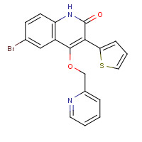 1263051-56-4 6-bromo-4-(pyridin-2-ylmethoxy)-3-thiophen-2-yl-1H-quinolin-2-one chemical structure