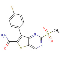 1462949-98-9 7-(4-fluorophenyl)-2-methylsulfonylthieno[3,2-d]pyrimidine-6-carboxamide chemical structure