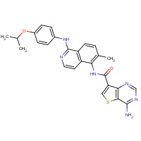 1446111-58-5 4-amino-N-[6-methyl-1-(4-propan-2-yloxyanilino)isoquinolin-5-yl]thieno[3,2-d]pyrimidine-7-carboxamide chemical structure