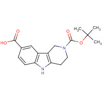 300715-96-2 2-[(2-methylpropan-2-yl)oxycarbonyl]-1,3,4,5-tetrahydropyrido[4,3-b]indole-8-carboxylic acid chemical structure