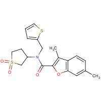 586992-12-3 N-(1,1-dioxothiolan-3-yl)-3,6-dimethyl-N-(thiophen-2-ylmethyl)-1-benzofuran-2-carboxamide chemical structure