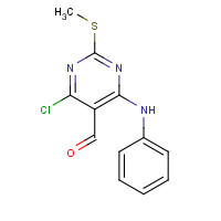 444605-10-1 4-anilino-6-chloro-2-methylsulfanylpyrimidine-5-carbaldehyde chemical structure