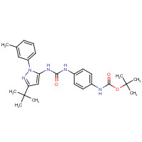 1160934-77-9 tert-butyl N-[4-[[5-tert-butyl-2-(3-methylphenyl)pyrazol-3-yl]carbamoylamino]phenyl]carbamate chemical structure