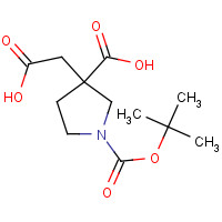 1245807-92-4 3-(carboxymethyl)-1-[(2-methylpropan-2-yl)oxycarbonyl]pyrrolidine-3-carboxylic acid chemical structure
