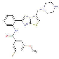 925437-64-5 3-fluoro-5-methoxy-N-[2-[3-(piperazin-1-ylmethyl)imidazo[2,1-b][1,3]thiazol-6-yl]phenyl]benzamide chemical structure