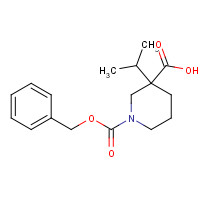 1363165-90-5 1-phenylmethoxycarbonyl-3-propan-2-ylpiperidine-3-carboxylic acid chemical structure