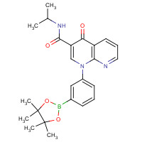 702640-76-4 4-oxo-N-propan-2-yl-1-[3-(4,4,5,5-tetramethyl-1,3,2-dioxaborolan-2-yl)phenyl]-1,8-naphthyridine-3-carboxamide chemical structure