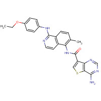 1446111-53-0 4-amino-N-[1-(4-ethoxyanilino)-6-methylisoquinolin-5-yl]thieno[3,2-d]pyrimidine-7-carboxamide chemical structure