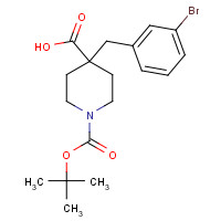 1187172-25-3 4-[(3-bromophenyl)methyl]-1-[(2-methylpropan-2-yl)oxycarbonyl]piperidine-4-carboxylic acid chemical structure