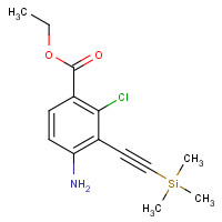 1057076-55-7 ethyl 4-amino-2-chloro-3-(2-trimethylsilylethynyl)benzoate chemical structure
