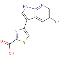 1046793-72-9 4-(5-bromo-1H-pyrrolo[2,3-b]pyridin-3-yl)-1,3-thiazole-2-carboxylic acid chemical structure