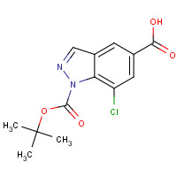 1262216-05-6 7-chloro-1-[(2-methylpropan-2-yl)oxycarbonyl]indazole-5-carboxylic acid chemical structure