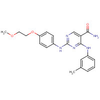 1198301-36-8 2-[4-(2-methoxyethoxy)anilino]-4-(3-methylanilino)pyrimidine-5-carboxamide chemical structure
