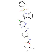1453198-98-5 tert-butyl N-[3-[[4-[1-(benzenesulfonyl)indol-3-yl]-5-chloropyrimidin-2-yl]amino]phenyl]carbamate chemical structure