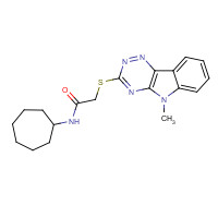 603946-02-7 N-cycloheptyl-2-[(5-methyl-[1,2,4]triazino[5,6-b]indol-3-yl)sulfanyl]acetamide chemical structure