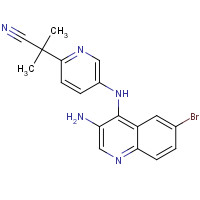 1370616-09-3 2-[5-[(3-amino-6-bromoquinolin-4-yl)amino]pyridin-2-yl]-2-methylpropanenitrile chemical structure