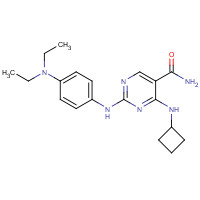 1198301-98-2 4-(cyclobutylamino)-2-[4-(diethylamino)anilino]pyrimidine-5-carboxamide chemical structure