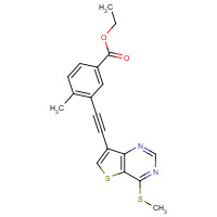 1318132-88-5 ethyl 4-methyl-3-[2-(4-methylsulfanylthieno[3,2-d]pyrimidin-7-yl)ethynyl]benzoate chemical structure