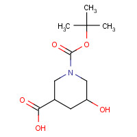 1095010-48-2 5-hydroxy-1-[(2-methylpropan-2-yl)oxycarbonyl]piperidine-3-carboxylic acid chemical structure