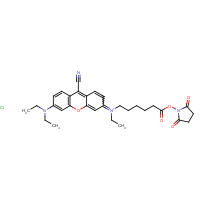 151134-79-1 [9-cyano-6-(diethylamino)xanthen-3-ylidene]-[6-(2,5-dioxopyrrolidin-1-yl)oxy-6-oxohexyl]-ethylazanium;chloride chemical structure