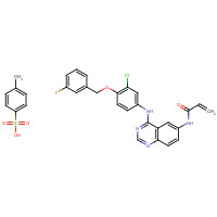 1050500-29-2 N-[4-[3-chloro-4-[(3-fluorophenyl)methoxy]anilino]quinazolin-6-yl]prop-2-enamide;4-methylbenzenesulfonic acid chemical structure