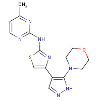 1235313-28-6 N-(4-methylpyrimidin-2-yl)-4-(5-morpholin-4-yl-1H-pyrazol-4-yl)-1,3-thiazol-2-amine chemical structure
