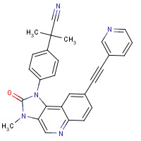 853910-61-9 2-methyl-2-[4-[3-methyl-2-oxo-8-(2-pyridin-3-ylethynyl)imidazo[4,5-c]quinolin-1-yl]phenyl]propanenitrile chemical structure