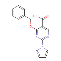 1343460-16-1 4-phenylmethoxy-2-pyrazol-1-ylpyrimidine-5-carboxylic acid chemical structure