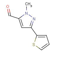 879896-48-7 2-methyl-5-thiophen-2-ylpyrazole-3-carbaldehyde chemical structure