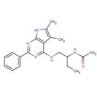 251946-55-1 N-[1-[(5,6-dimethyl-2-phenyl-7H-pyrrolo[2,3-d]pyrimidin-4-yl)amino]butan-2-yl]acetamide chemical structure