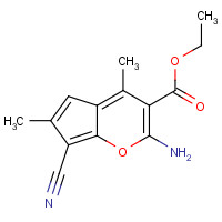 37500-82-6 ethyl 2-amino-7-cyano-4,6-dimethylcyclopenta[b]pyran-3-carboxylate chemical structure