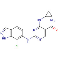 1198302-93-0 2-[(7-chloro-1H-indazol-6-yl)amino]-4-(cyclopropylamino)pyrimidine-5-carboxamide chemical structure