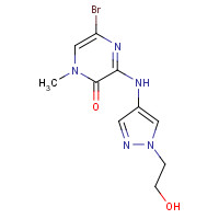 1346673-45-7 5-bromo-3-[[1-(2-hydroxyethyl)pyrazol-4-yl]amino]-1-methylpyrazin-2-one chemical structure