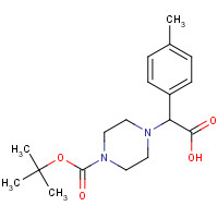885274-11-3 2-(4-methylphenyl)-2-[4-[(2-methylpropan-2-yl)oxycarbonyl]piperazin-1-yl]acetic acid chemical structure