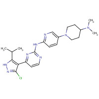 1256963-02-6 4-(3-chloro-5-propan-2-yl-1H-pyrazol-4-yl)-N-[5-[4-(dimethylamino)piperidin-1-yl]pyridin-2-yl]pyrimidin-2-amine chemical structure